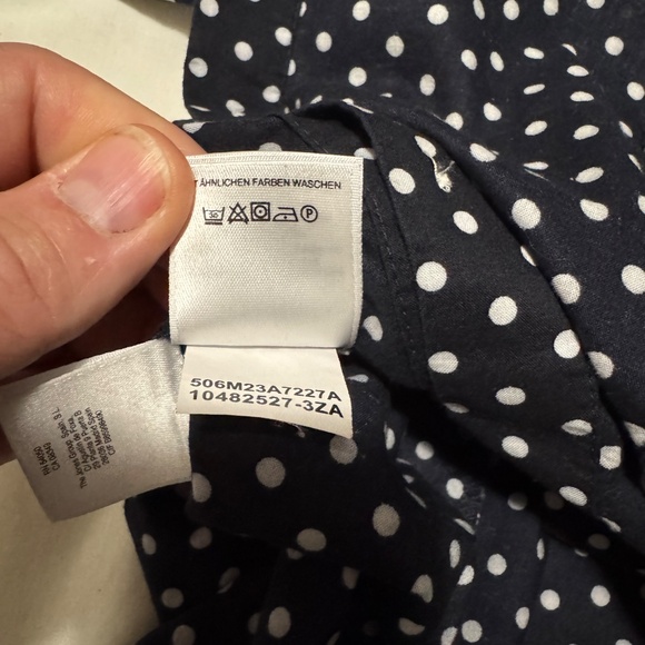 Jones New York Sport Women's Long Sleeve Polka Dot Button Up Blouse Black Medium - Picture 13 of 14